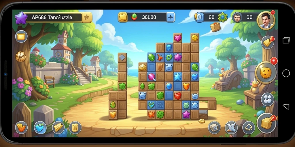 Tampilan gameplay seru dan menantang dari AP686, penuh strategis dalam permainan Puzzle.