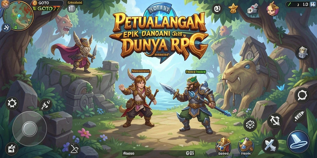 Screenshot gameplay GOTO77 menunjukkan aksi petualangan seru di dunia RPG.