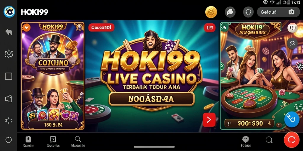 Screenshot gameplay HOKI99 menampilkan dealer langsung dengan interaksi pemain.