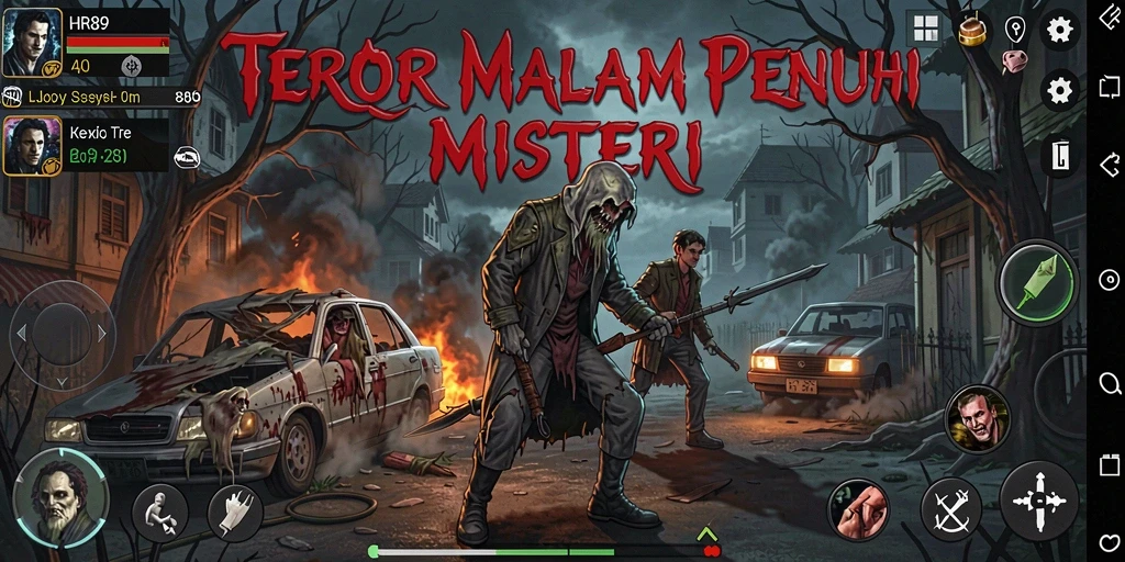 Screenshot gameplay HR89 menampilkan suasana horror yang intens.