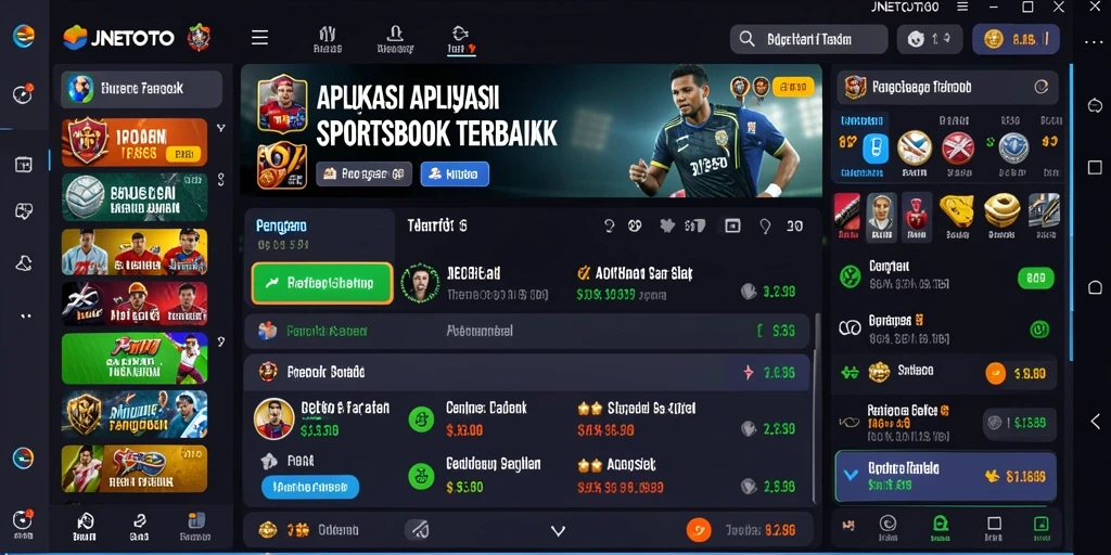 Tampilan antarmuka JNETOTO yang modern dan interaktif dalam taruhan olahraga.