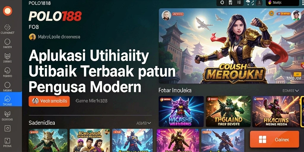 Tangkapan layar aplikasi POLO188 menunjukkan fitur-fitur Utility yang bermanfaat.