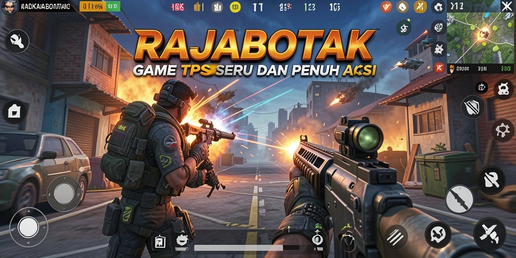 Tampilan gameplay seru dari RAJABOTAK yang menampilkan aksi tempur intens.