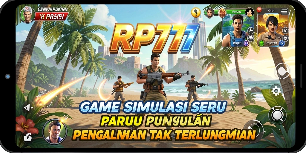 Tangkapan layar utama RP777 menampilkan gameplay simulasi yang seru dan interaktif.